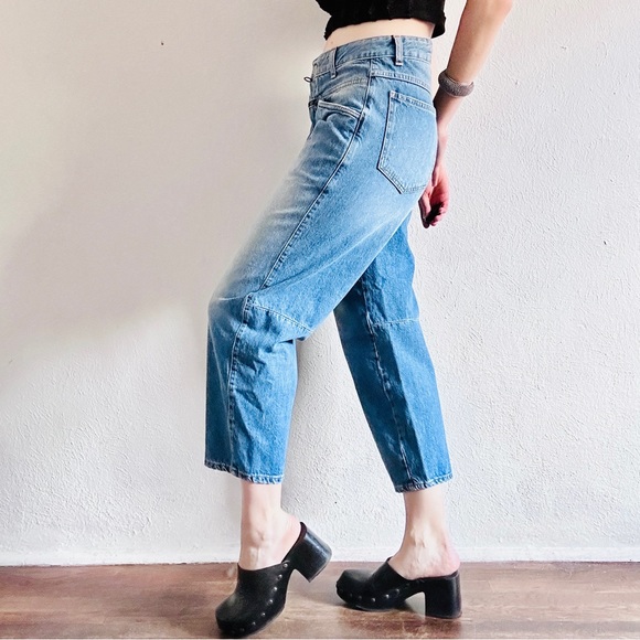 CLOSED Wild-X High Rise Jeans Girbaud Wide Leg Carpenters Cropped Denim Pants - Picture 6 of 9